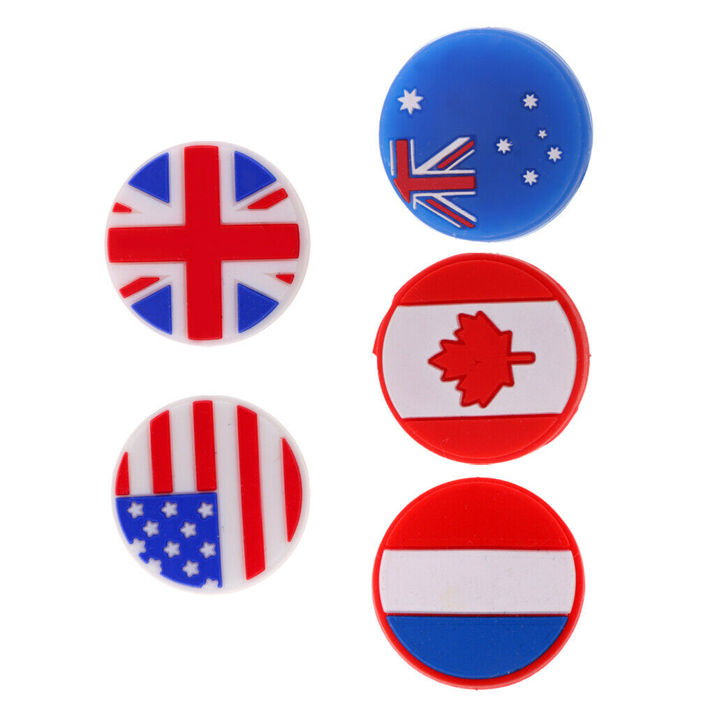 10 Pieces National Flag Silicone Tennis Vibration