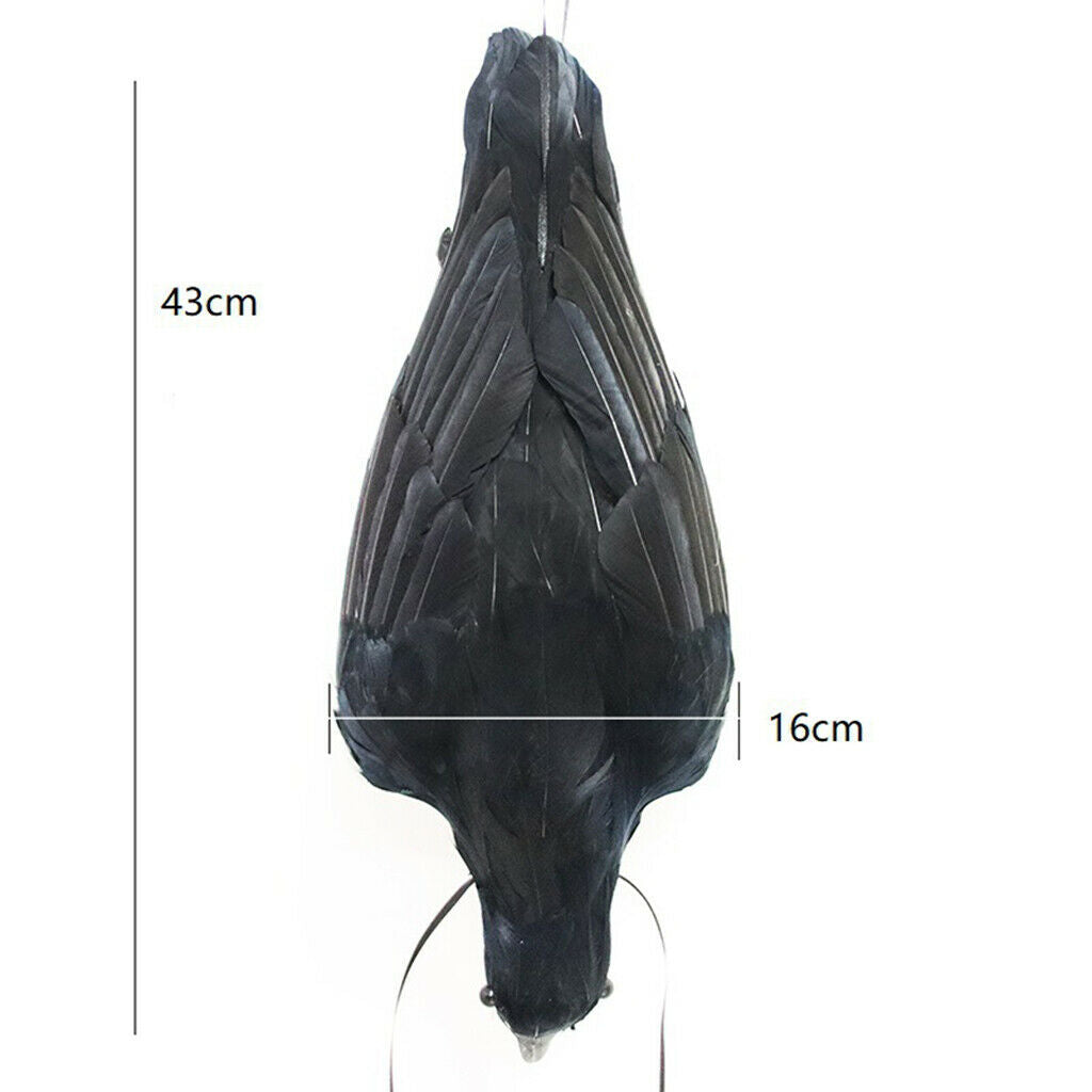 Simulation Halloween Black Crows Tree Hanging Photo Props Decor Crafts