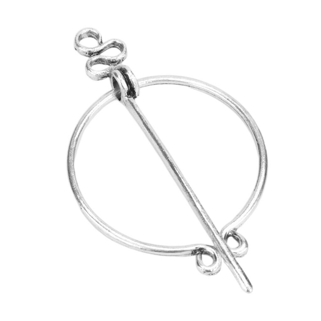 2Pcs Retro Viking Brooch Penannular Shawl Coat Fibula Pin Clasp Fastener