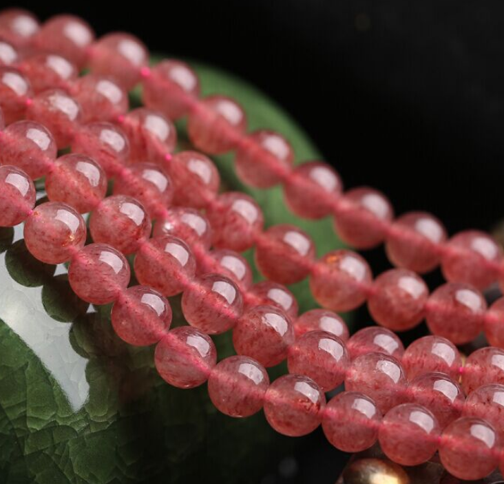 8mm natural strawberry crystal beads scattered beads  diy+A+