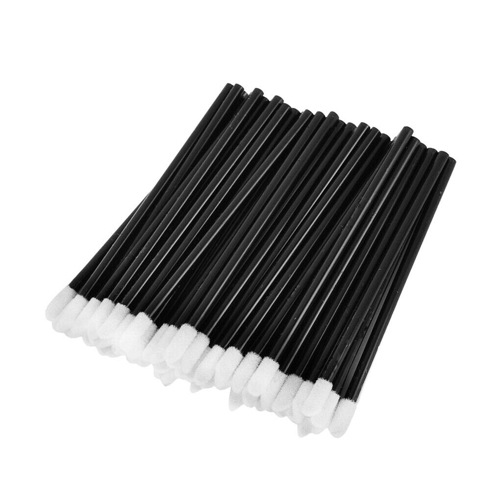 200pcs Disposable Lip Gloss Brush Lipstick Wands Makeup Applicator Set Black