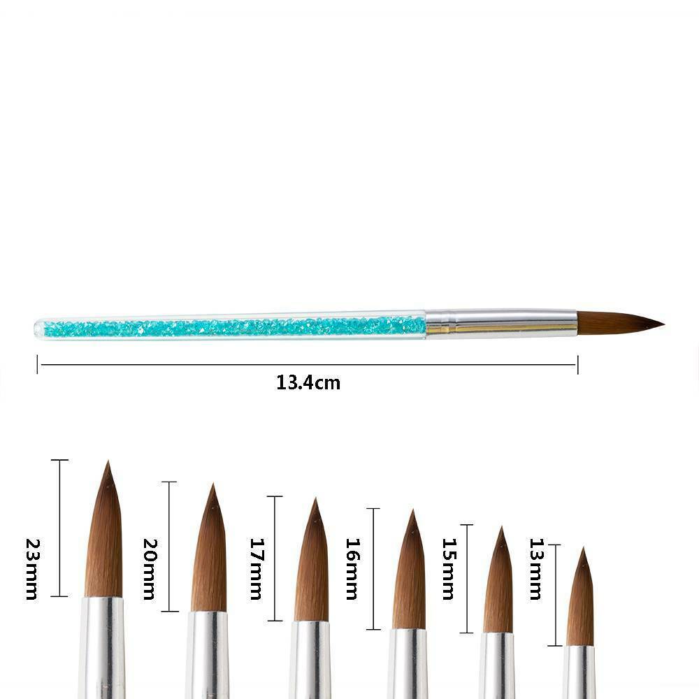 6PCS Acrylic Nail Art Pen Tips UV Builder Gel Painting Brush Manicure DIY Set @