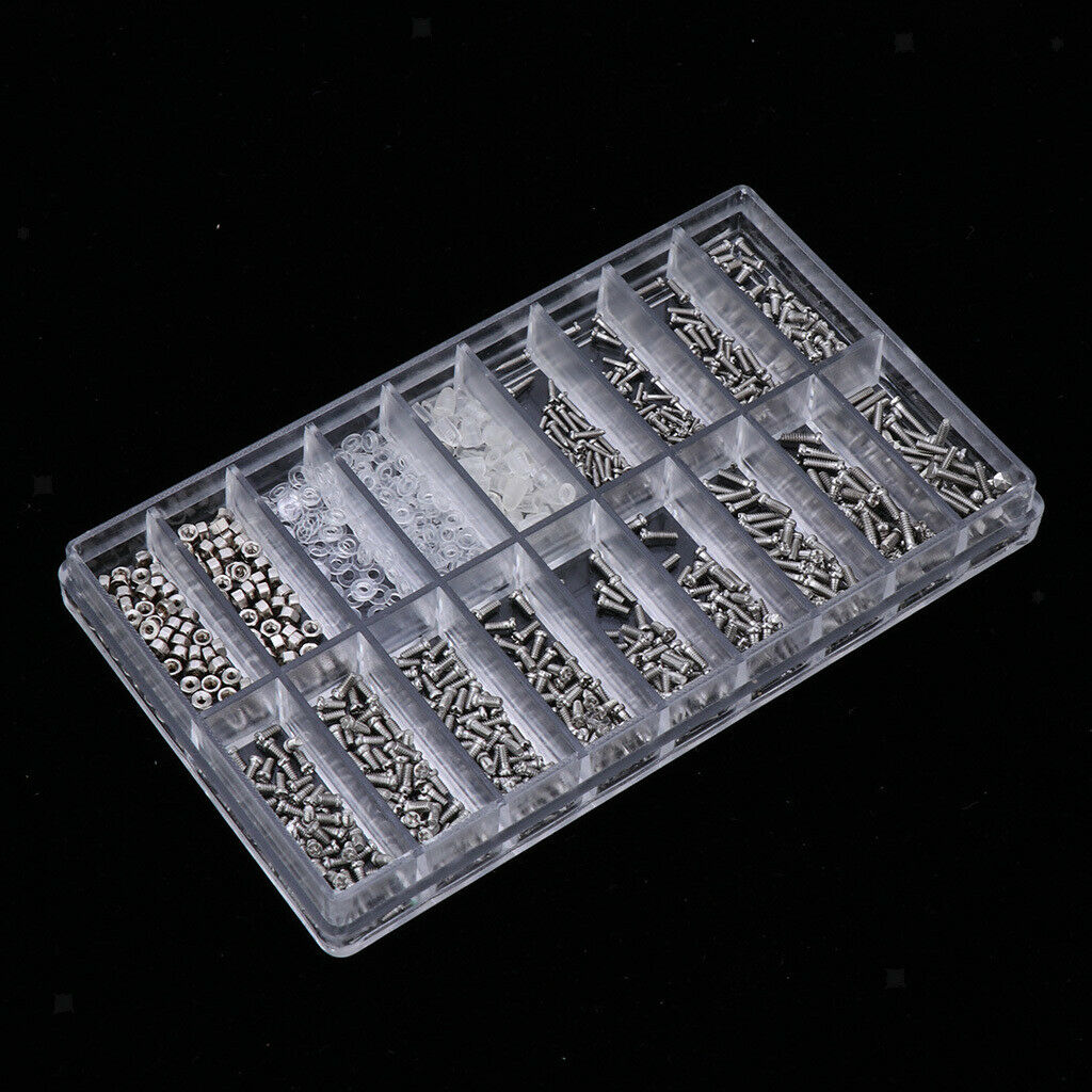 900 Pieces Tiny Sunglasses Screws Nuts for Eyeglass Lenses