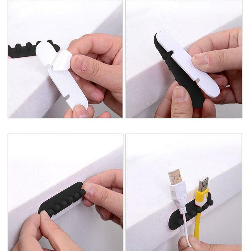 1Pair Wire Storage Device Cable Winder Plug Holder Organizer Management Desk