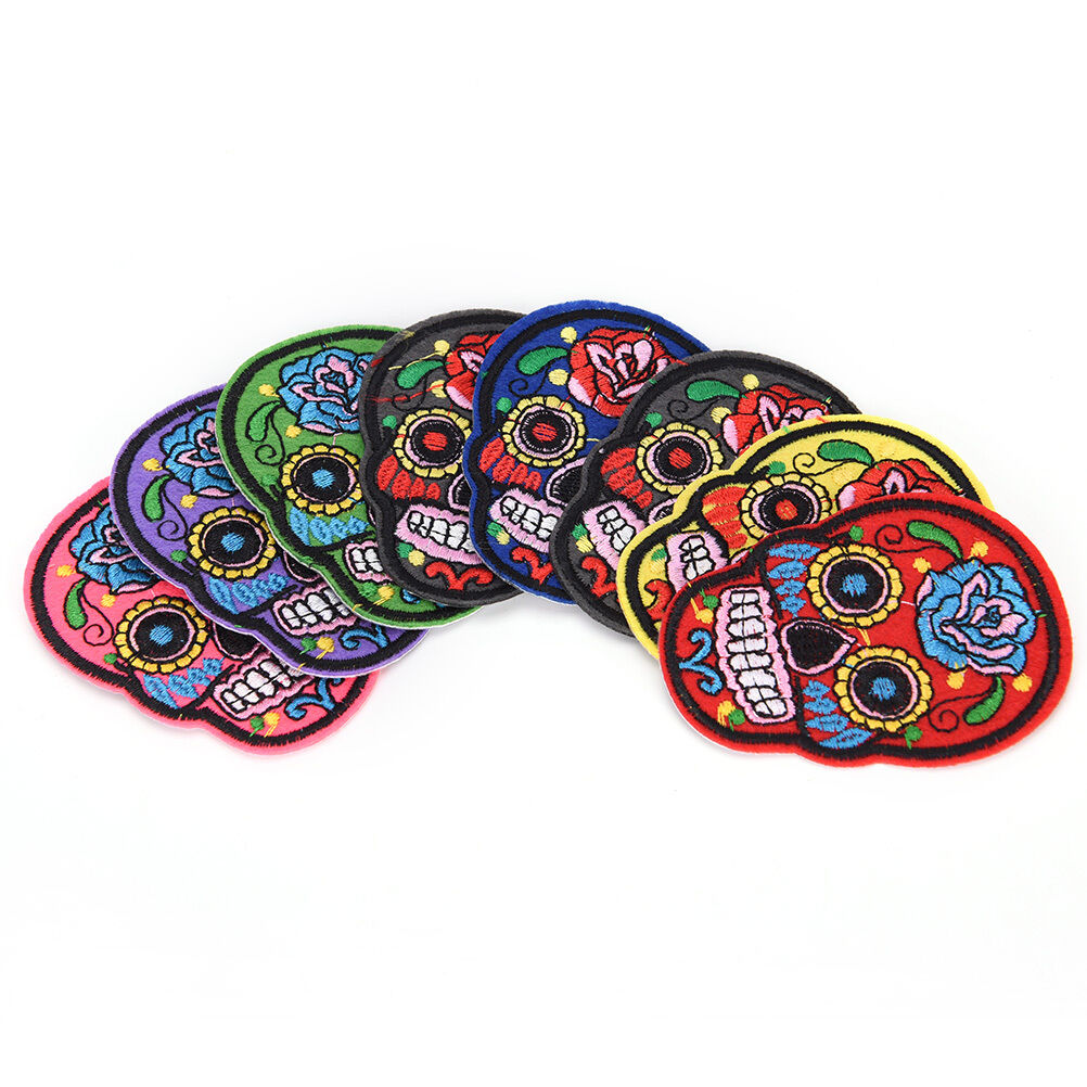 8Pcs iron on patches for clothes sew-on embroidered patch applique rose sk.l8