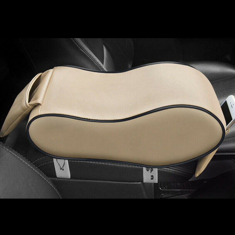 Dust-proof Leather Car Armrest Pad Cover Center Console Cushion Mat W/ Pockets