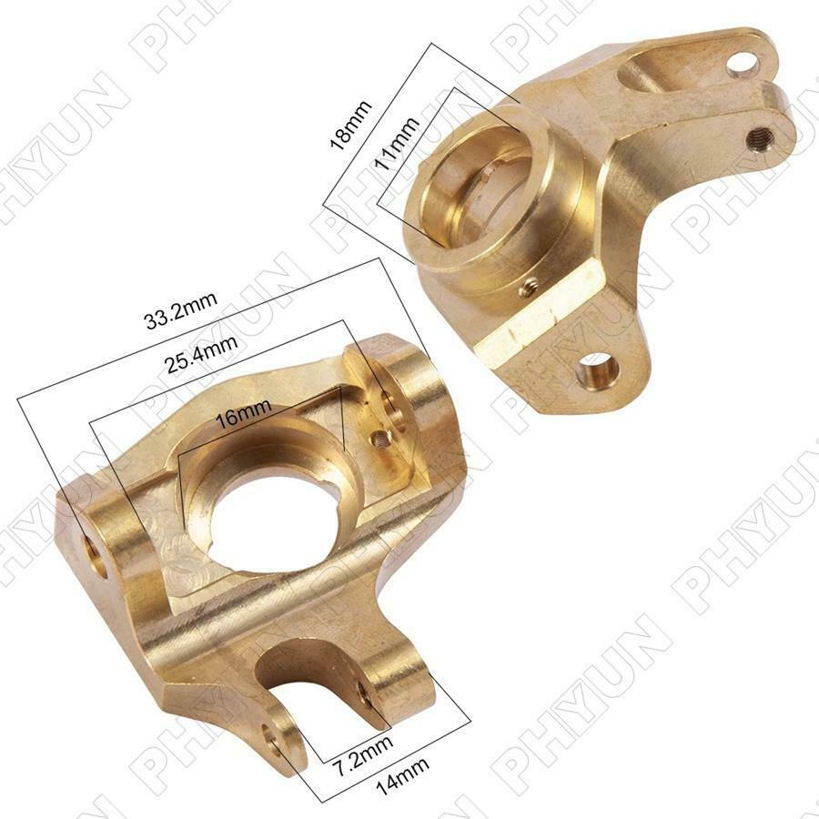 1 Pair Brass Metal Steering Knuckle For 1/10 RC Axial SCX10 II Front Axle 90046