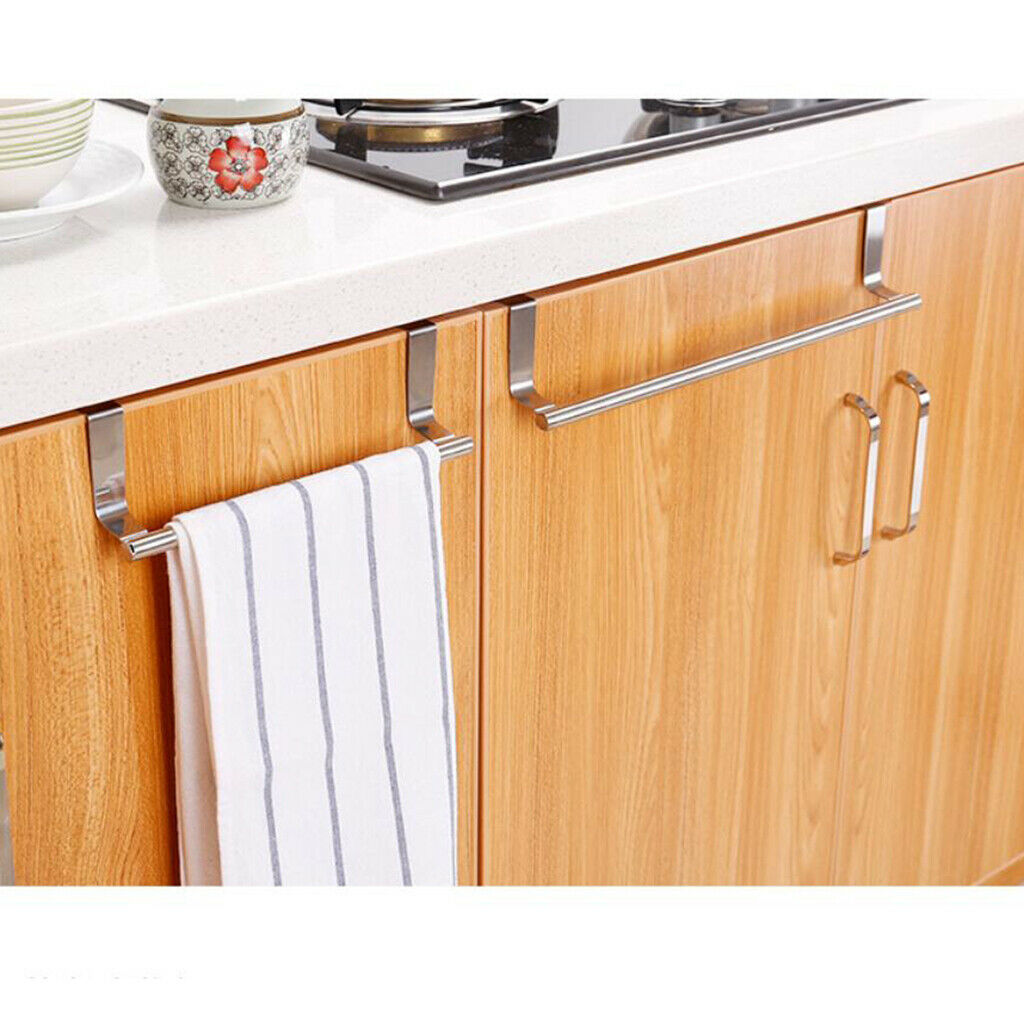 Stainless Steel Towel Holder Rack Cupboard Hanger Kitchen Hook Bath Small