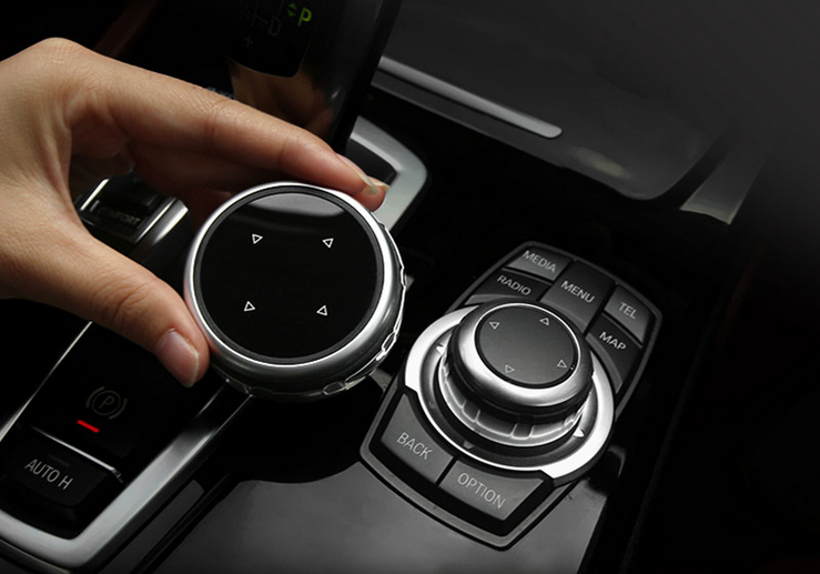 Black Big Multi Media Knob Button Cover Trim For BMW F10 F20 F30 iDrive Car