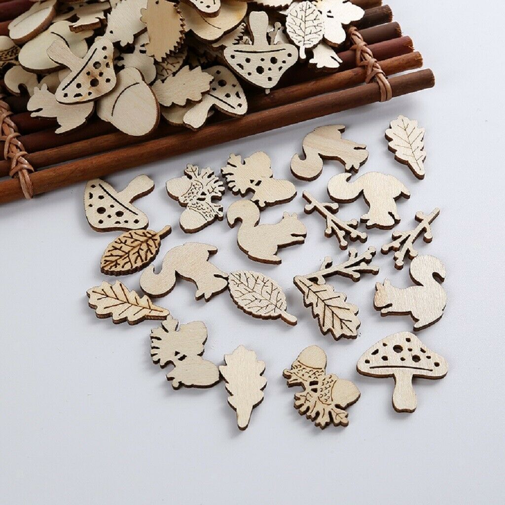 Package50 Wooden Embellishments DIY Scrapbooking Accessories Christmas