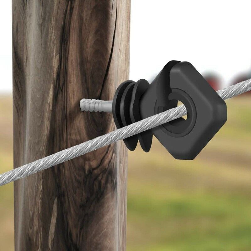 25Pcs Electric Fence Insulator,Screw-in Insulator Fence  for Wood Post,Black LZ7