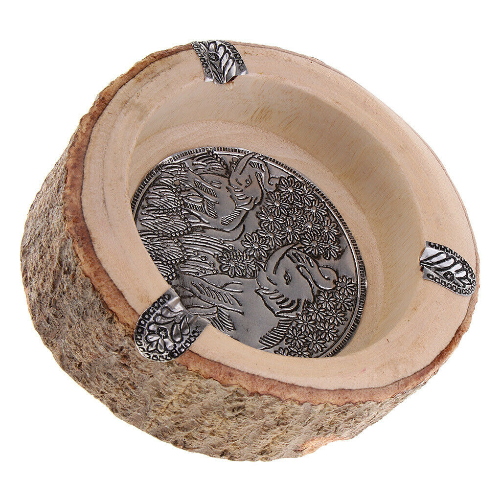 Southeast Asia Style Ash Tray Cigarette Smoke Holder Wood Ashtray 15 x 6cm