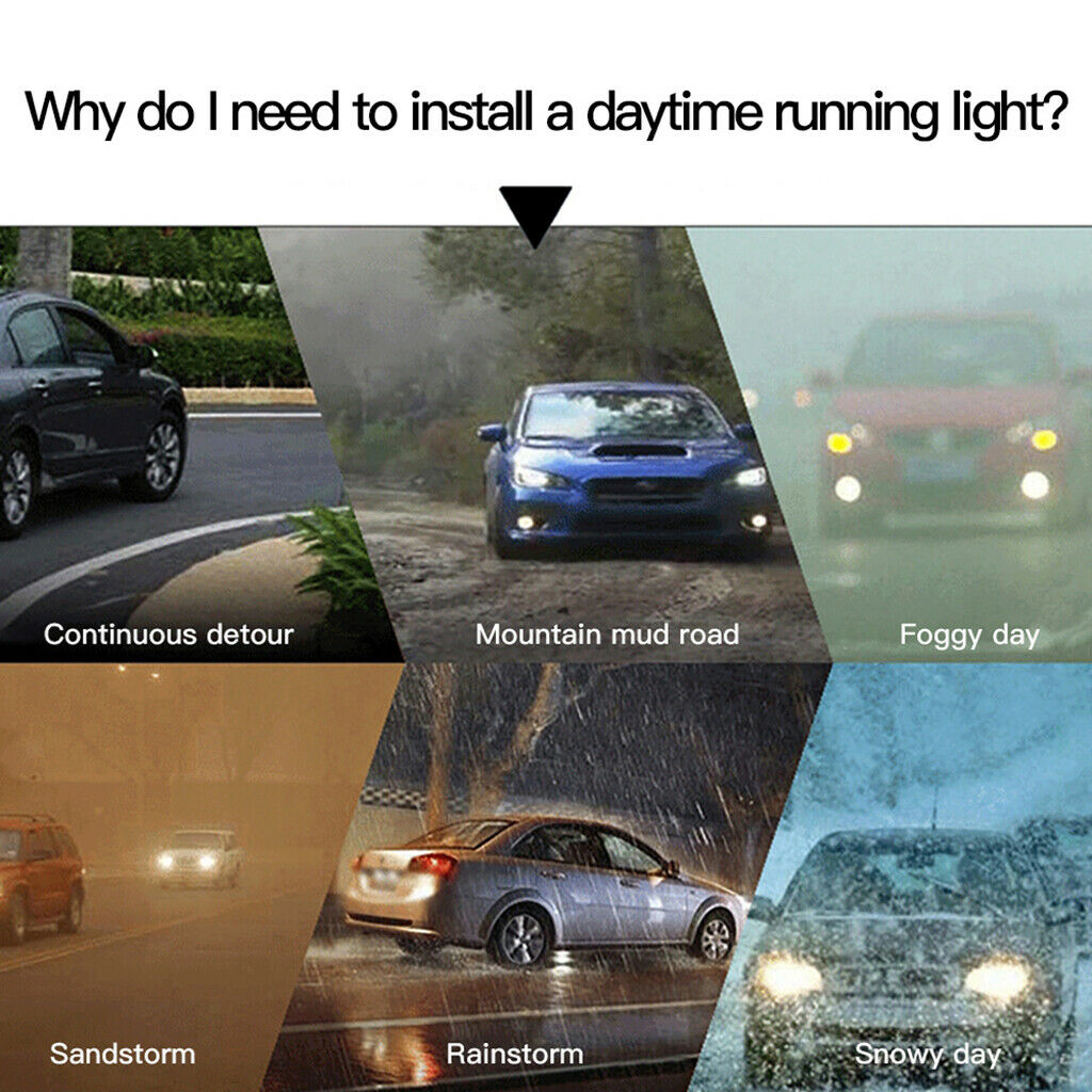 2xFlexible Tube LED Strips Daytime Turn Signal Lights 60cm Pink+Yellow