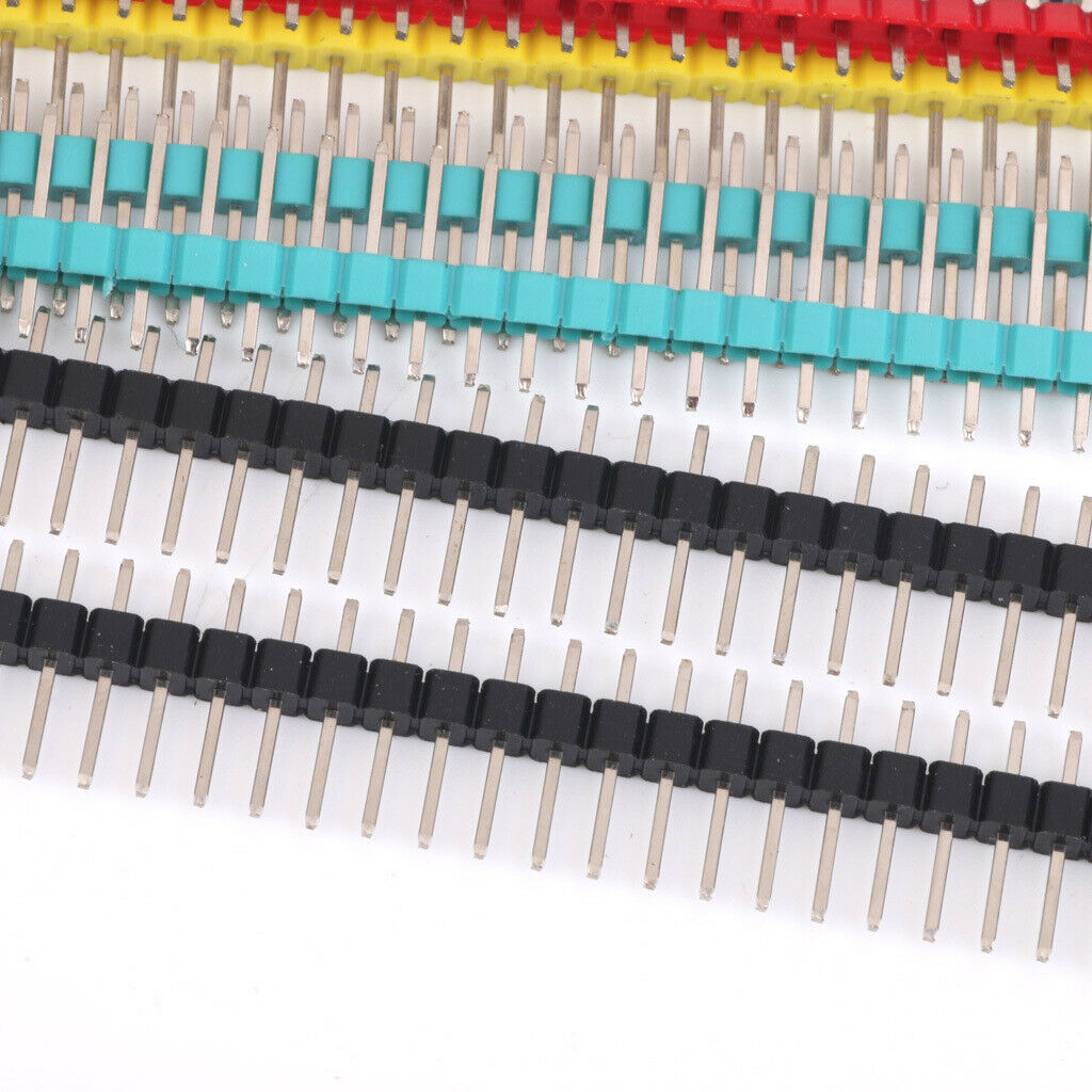 40pin Males Single Row Row Pins 2.54mm Pitch 12pcs Multicolor