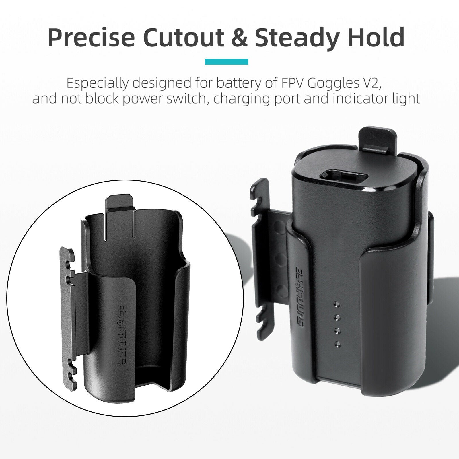 Battery Storage Case Bracket Shell Cable Tidy Winder For DJI FPV Goggles V2