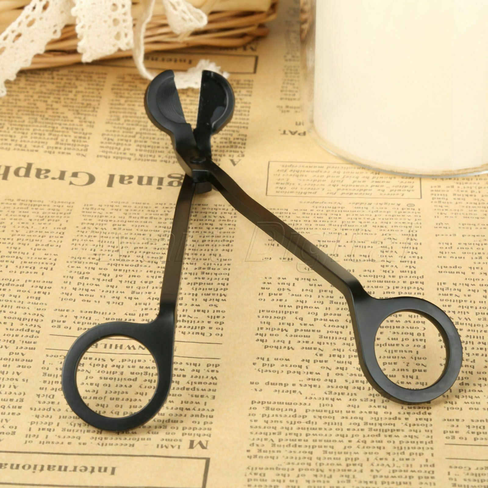 Black Stainless Steel Cutter Candle Wick Oil Lamp Trimmer Scissor Snuffer Trim