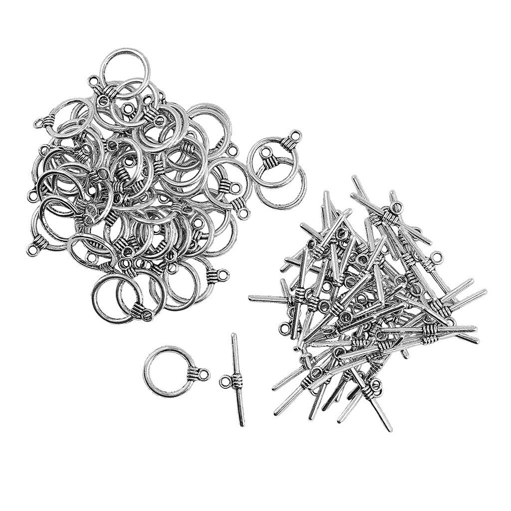 50 Set Toggle Clasp Pendants For Jewelry DIY Making Accessories