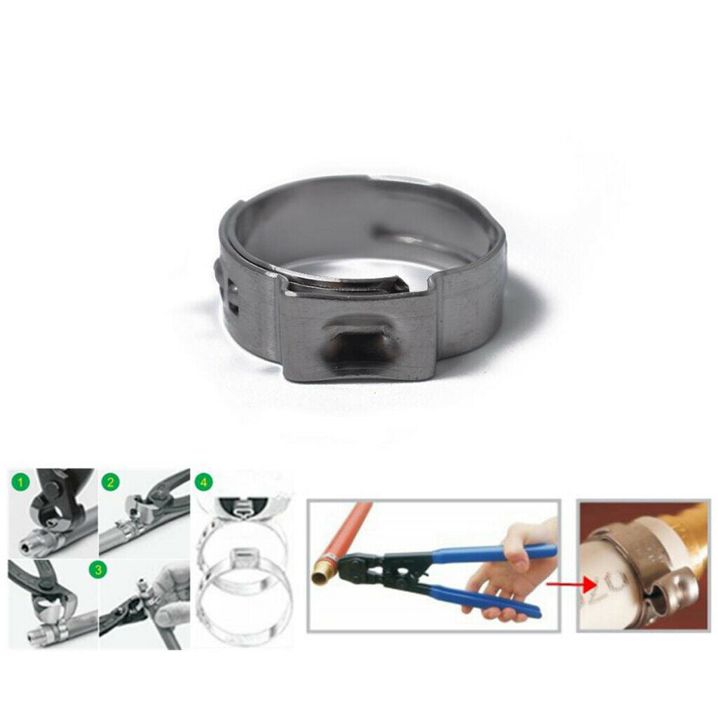 12 Kinds 5.3-22.6mm Stainless Steel Single Ear Hydraulic Fuel Hose Clamps