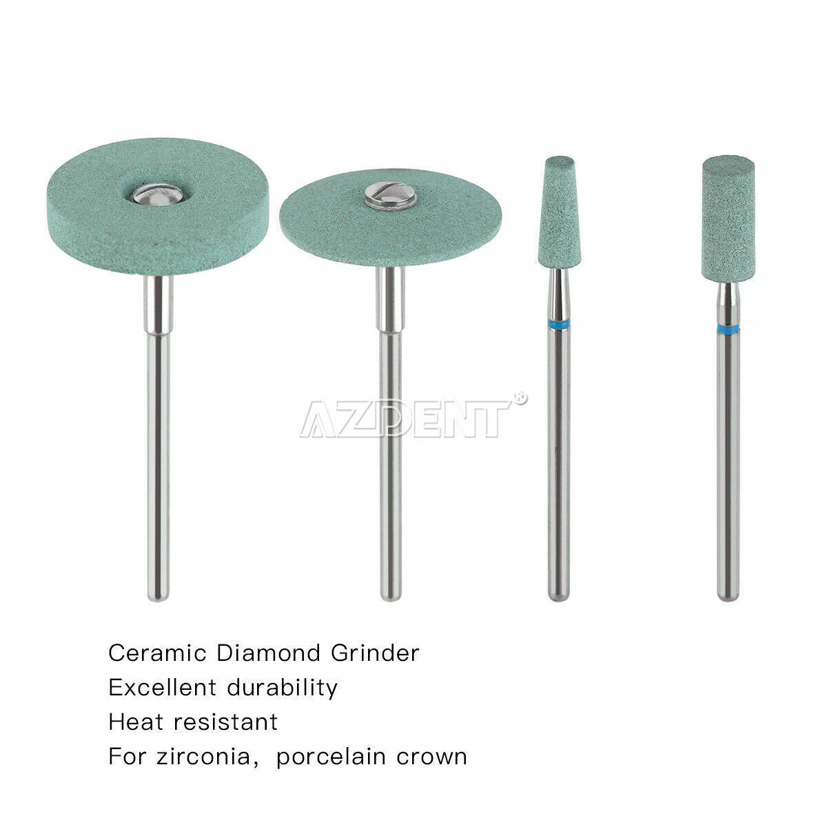 4pcs/set Dental Lab Ceramic Diamond Grinder Zirconia Porcelain Polisher 2.35mm
