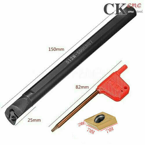 S12M-SDUCR07 CNC Lathe Turning Tool Holder + 10Pcs Steel DCMT0702 Inserts
