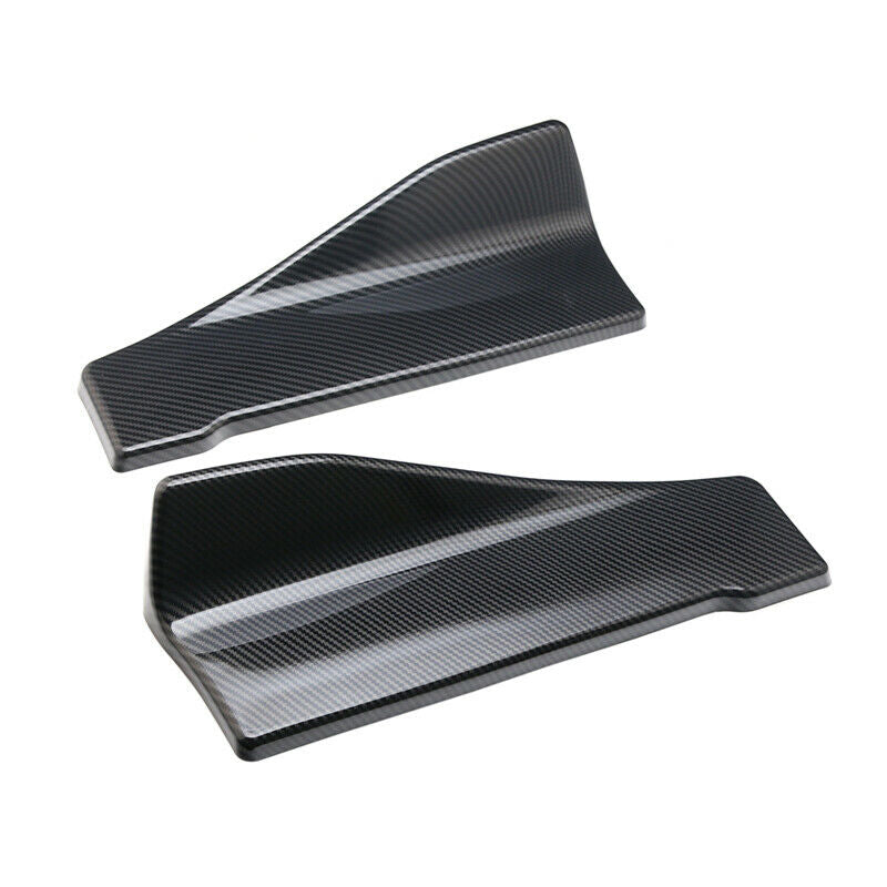 Car 35cm Side Skirt Rear Lip Splitter Diffuser Winglet Wing Carbon Fiber Color