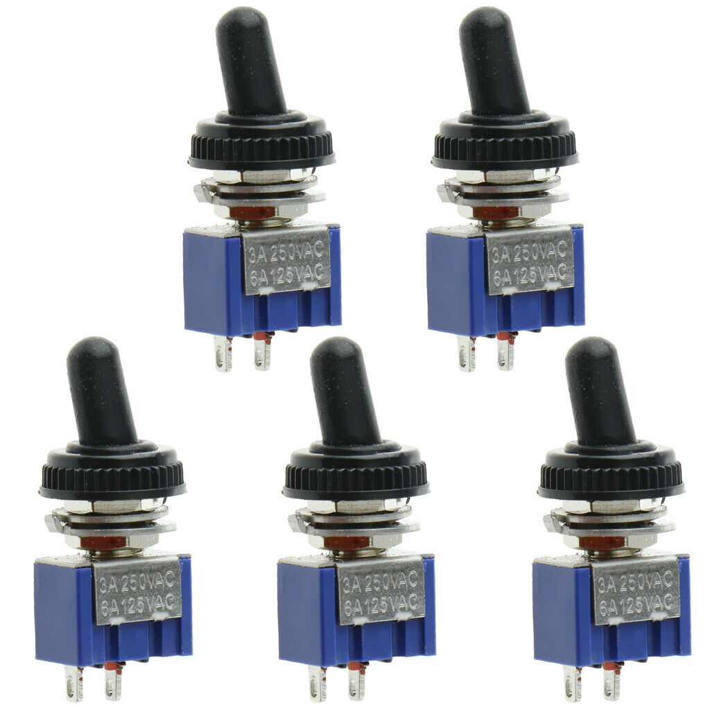 5 X  Small on / Off Rocker Switches + 2P Waterproof Cover