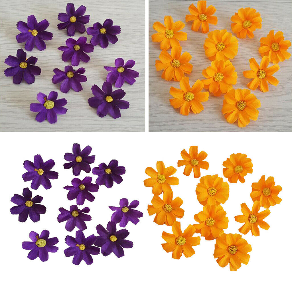 20Pcs Artificial Daisy Flowers Faux Flower Heads DIY Craft Floral Ornaments