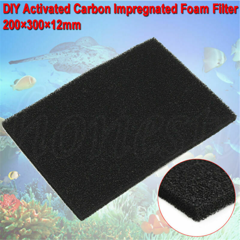 Activated Carbon Impregnated Fish Tank Foam Filter Cotton Pad Sponge 20×30×1.2CM