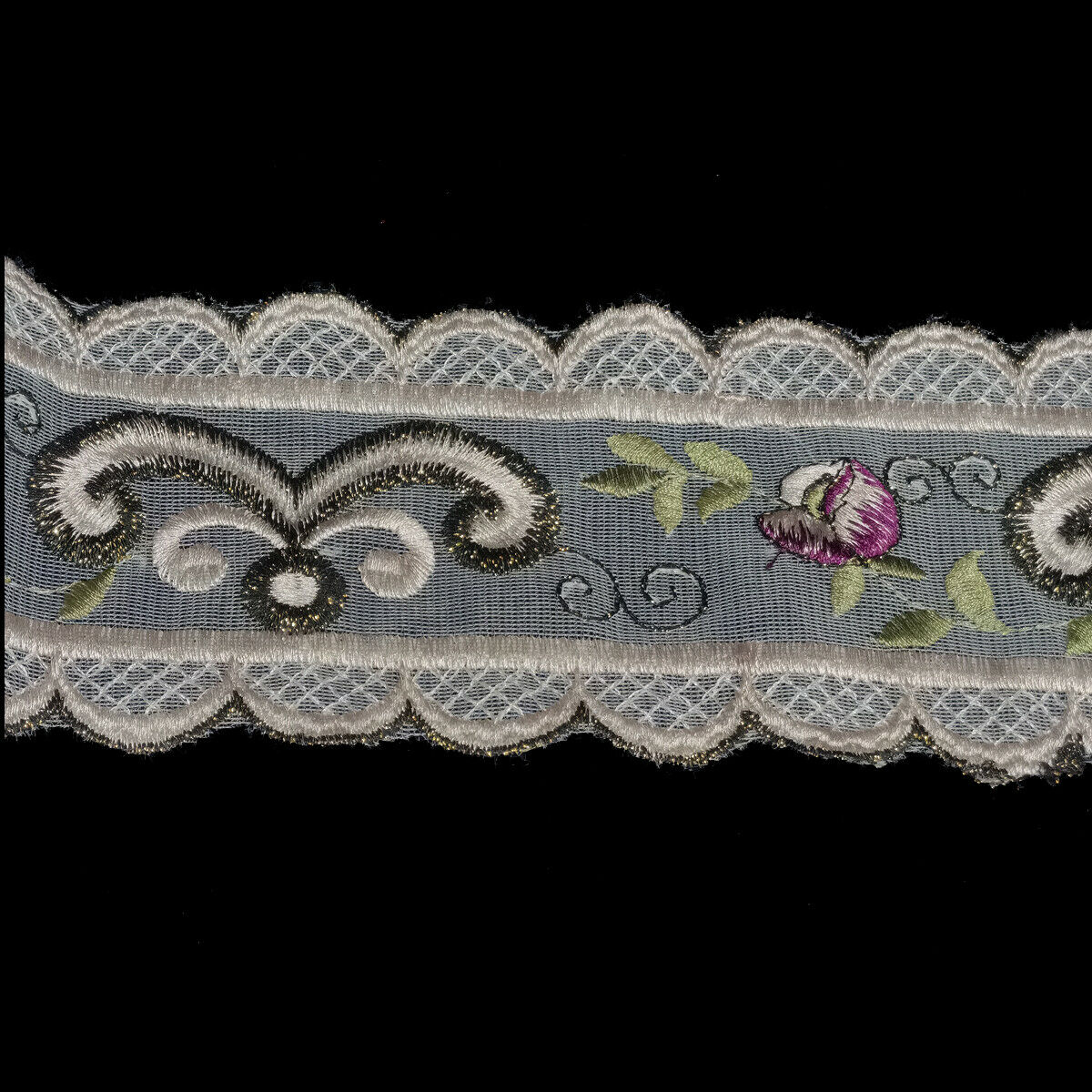 1Yard Flower Lace Trim Polyester Yarn Sewing Applique Fabric Embroidery Wedding