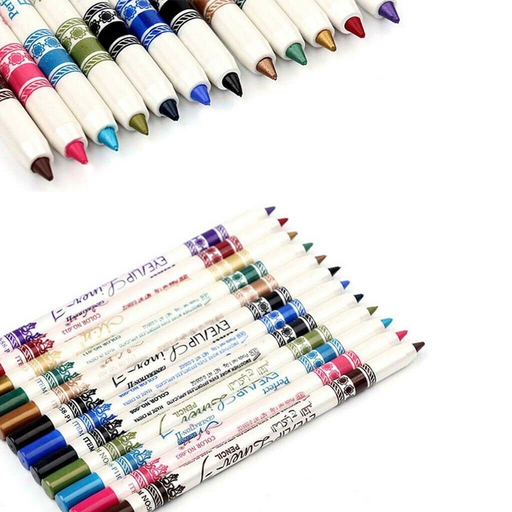 12pcs Eyeshadow Pencil Waterproof Smooth Matte and Long-lasting Lipliner Pen