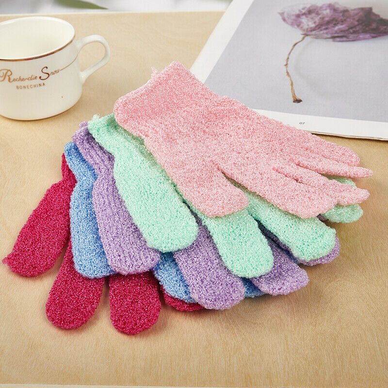 5pcs Bath For Peeling Exfoliating Mitt Gloves  Shower Body Brush Fingers To TH