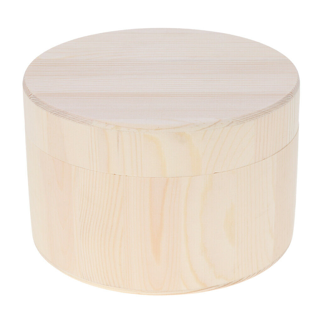 Wooden Storage Box Round Organizer Soap Gadgets Jewelry Case Container B