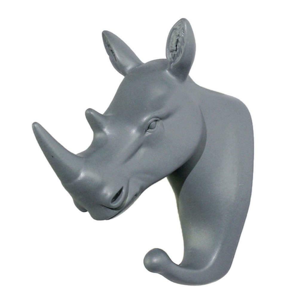 Wall Hook with Screws Rack Hanger for Hat Coat Keys Sundries Rhinoceros