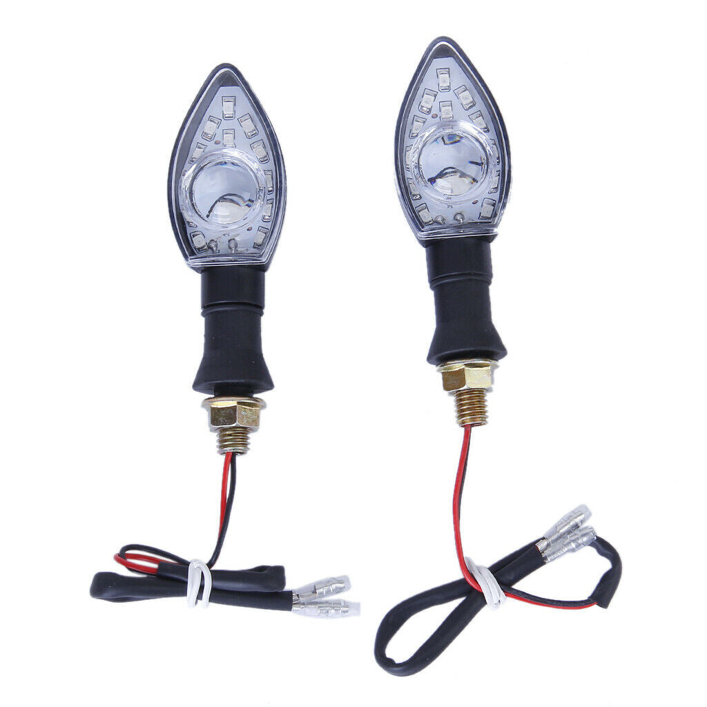 2x 12-Led Optical Lens Bulbs Motorbike Motorcycle Turn Signal Indicator Light