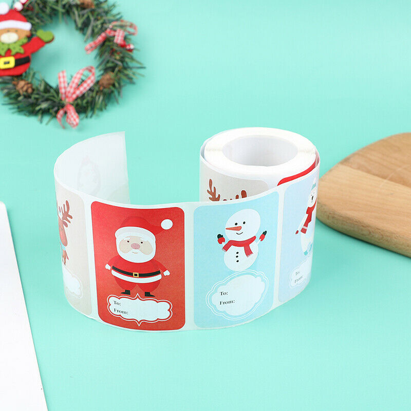 250pcs/Roll 6 Designs Adhesive Christmas Gift Name Tags Xmas Stickers PresenBDA