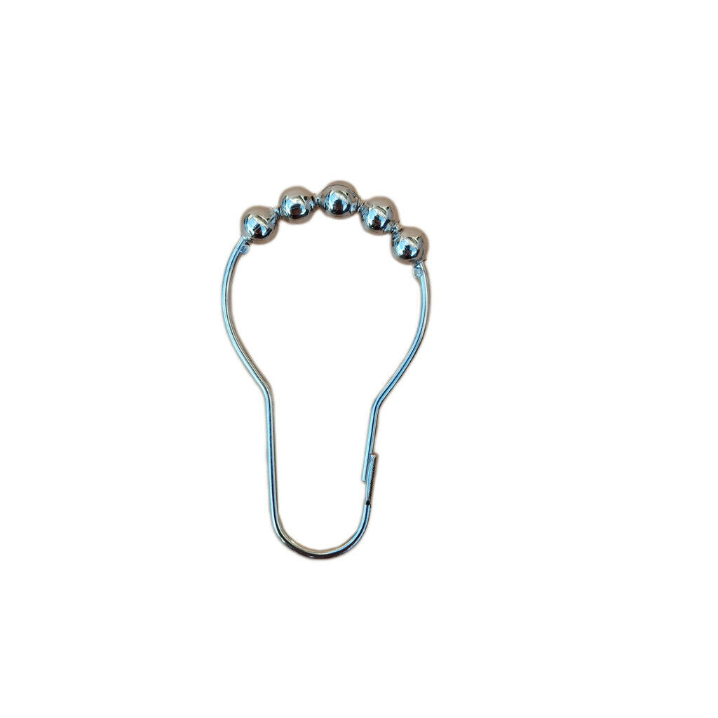 Metal Roller Glide   Shower Curtain Hooks Decorative Bathroom Parts 12pcs