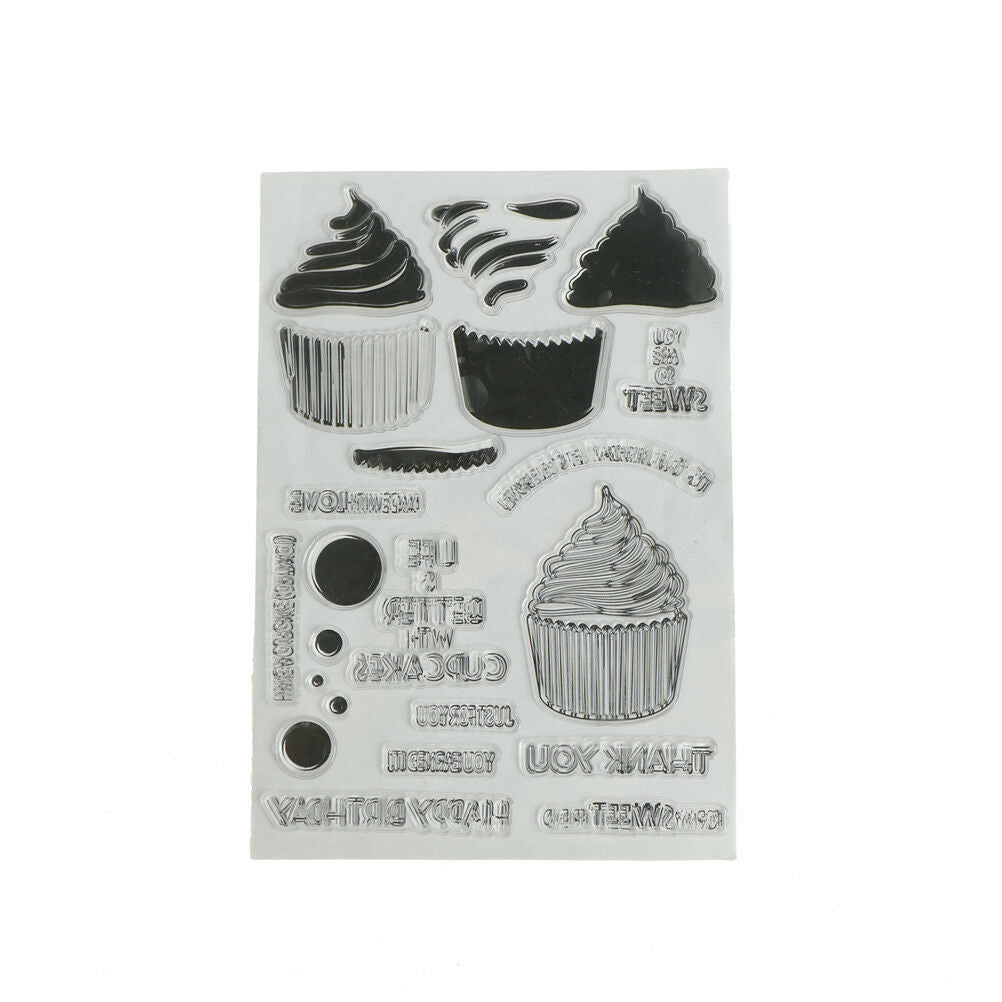 Cupcakes DIY Transparent Silicone Clear Stamps Scrapbooking Album Cards De.l8