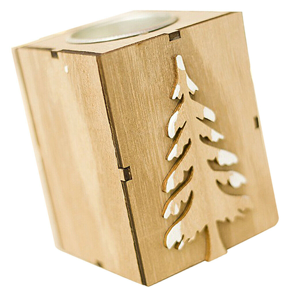Wooden Candle Holder Tea Light Holder for Christmas Decoration Tree