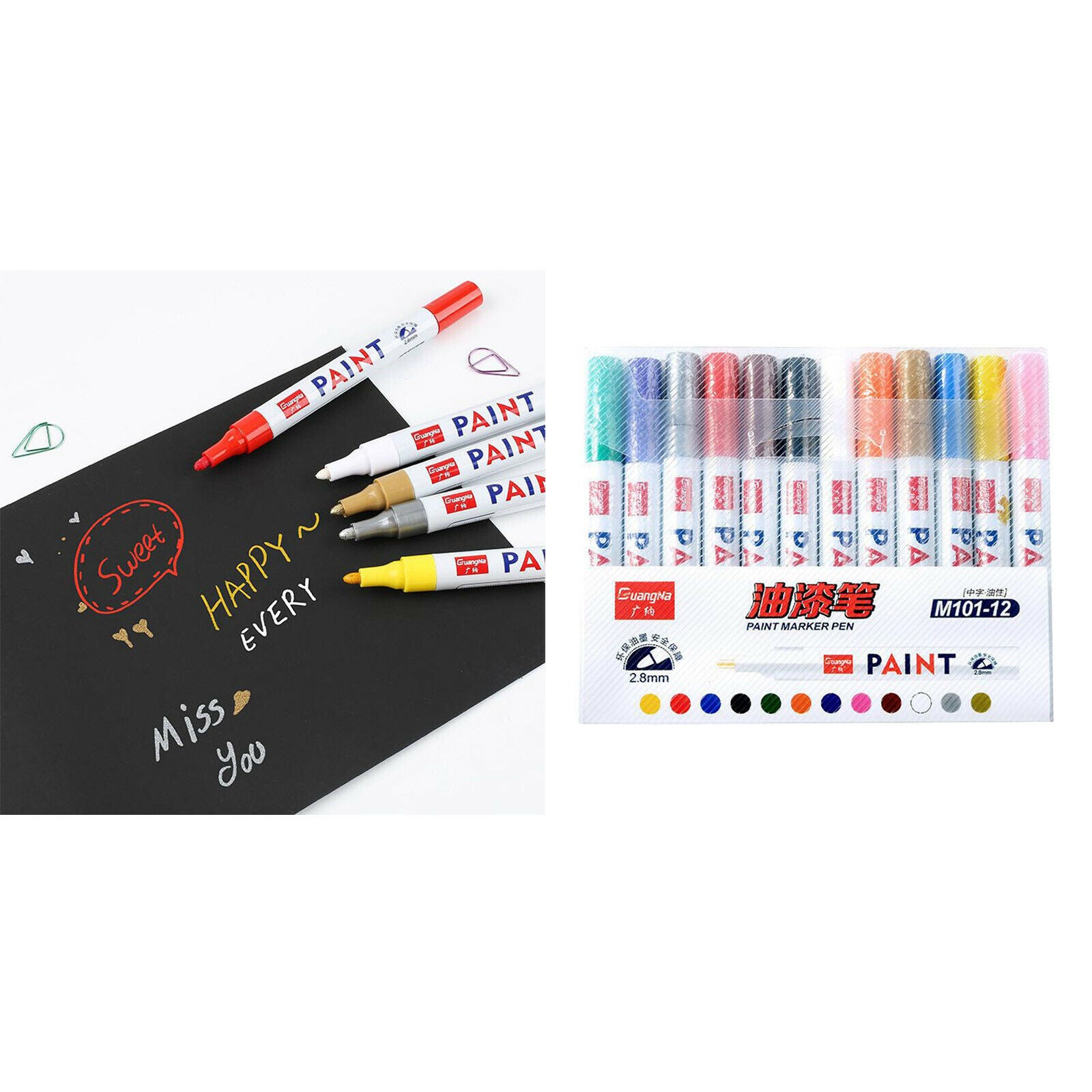 Waterproof acrylic paint pens Metallic marker pen for painting on rocks
