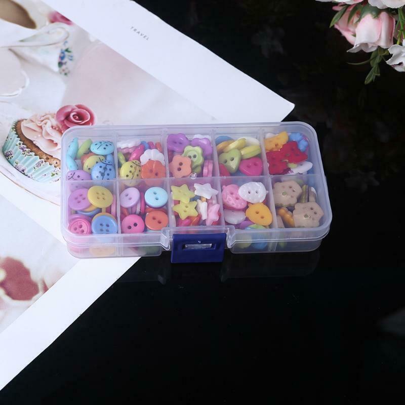 250PCS/Box Mix Lots Colors 1.2-1.5CM DIY Scrapbooking Cartoon Two-eye Buttons