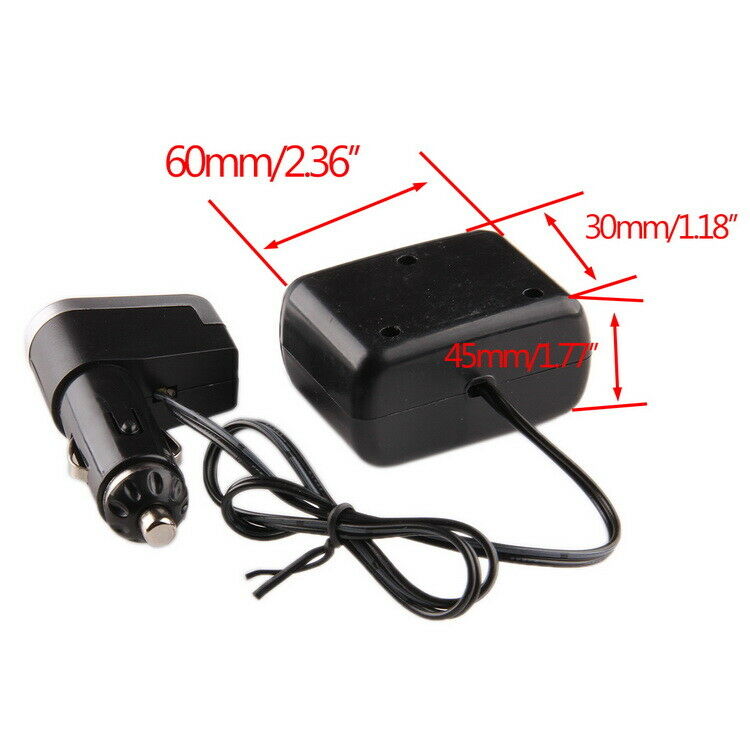 Black Car Cigarette Lighter Socket USB Charger Splitter 12V Power Adapter