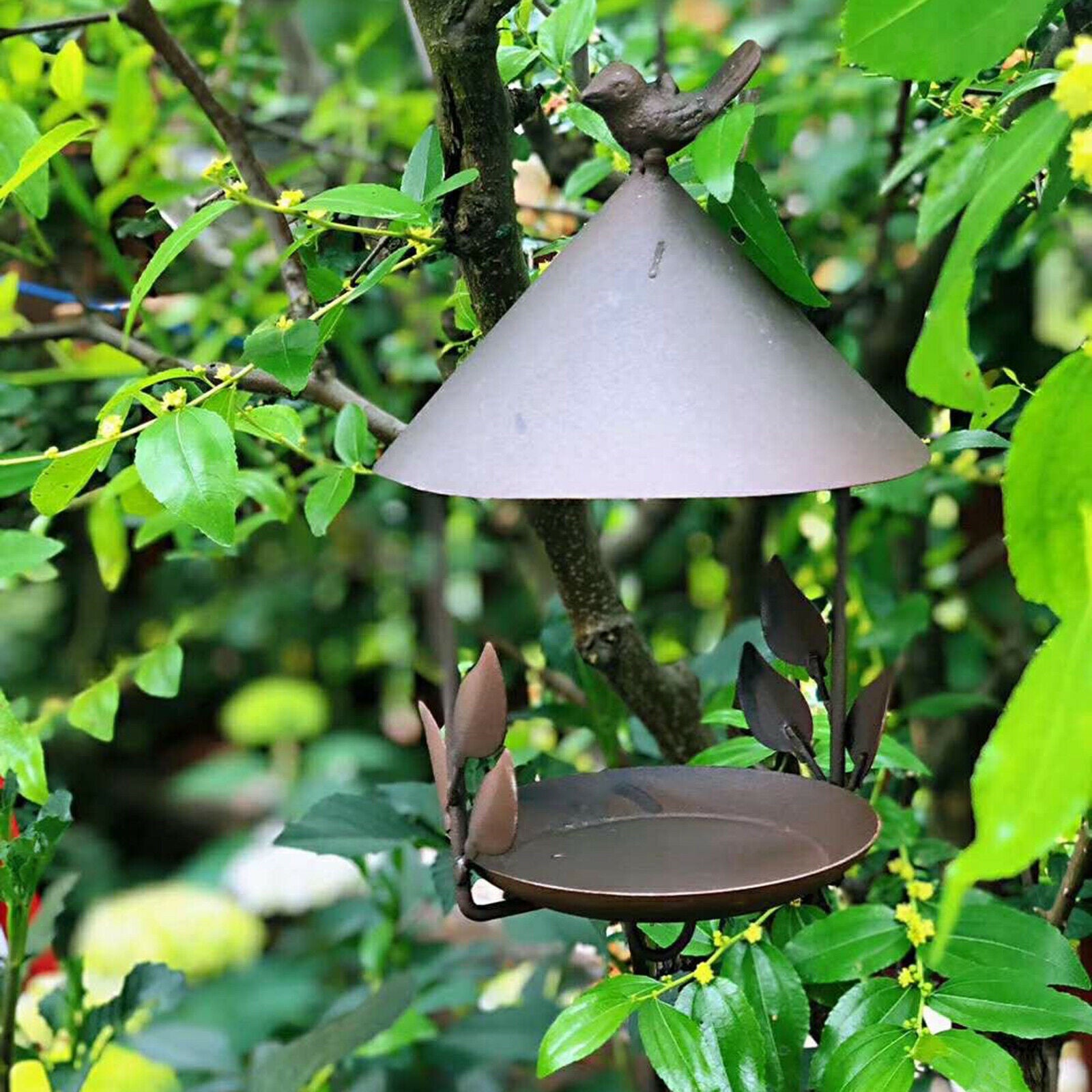 Iron Bird Feeder Unique Feeding Station Small Wild Birds Garden Decorations
