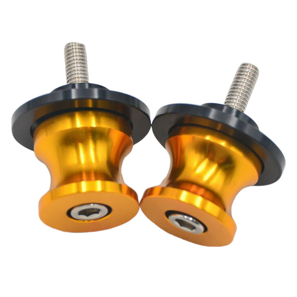 Pair 6mm Aluminum Swingarm Swing Arm Sliders Bobbins Screws For Motorcycle