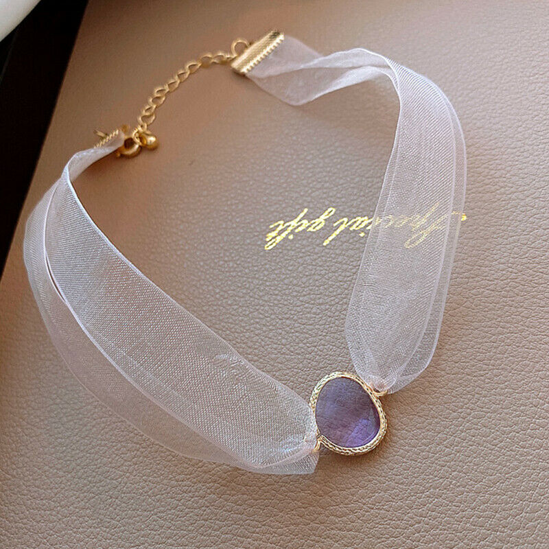 Elegant Baroque Style Lace Short Choker Necklace For Women Students Cryst.l8