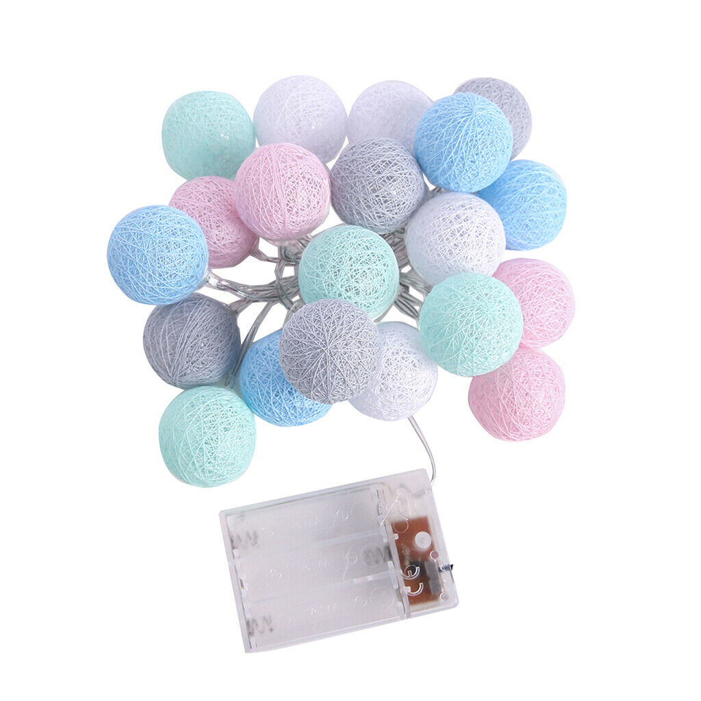 Christmas 20 LED String Light Cotton Ball Fairy Light Party Home Decor