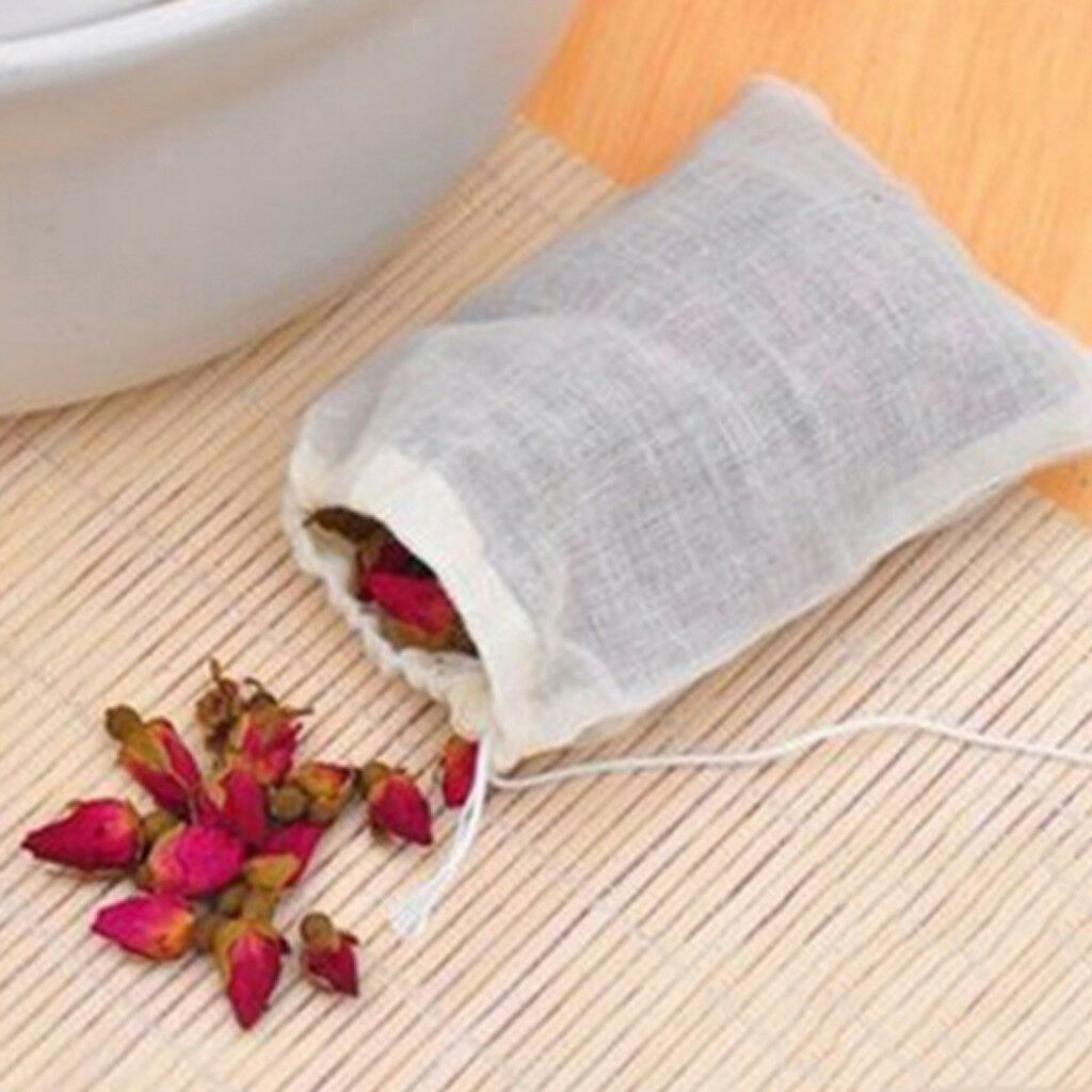 Spice Bag  Unbleached Cotton Self Fill Tea Bags Drawstring 13x16cm