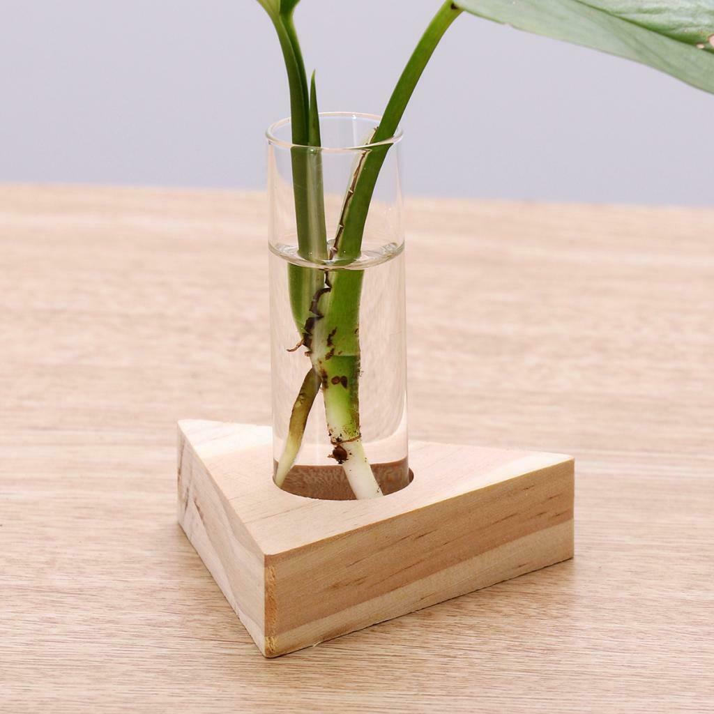 4 Pieces Glass Double Test Tube Vase Flower Pots for Hydroponic Plant