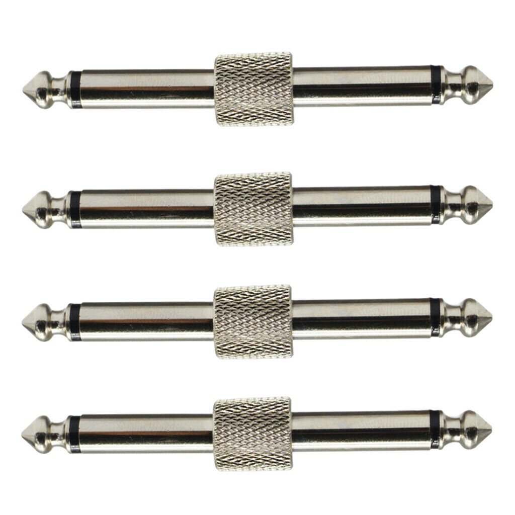 4 Pcs 1/4 Inch Pedal to Pedal Coupler Guitar Effect Pedal Connector Straight