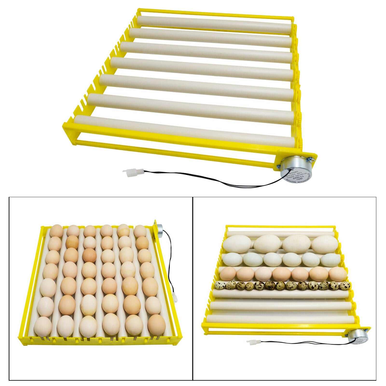 Egg Incubator Tray Automatic Egg Turner for Chicken Duck Pigeon 220V 7 Tubes