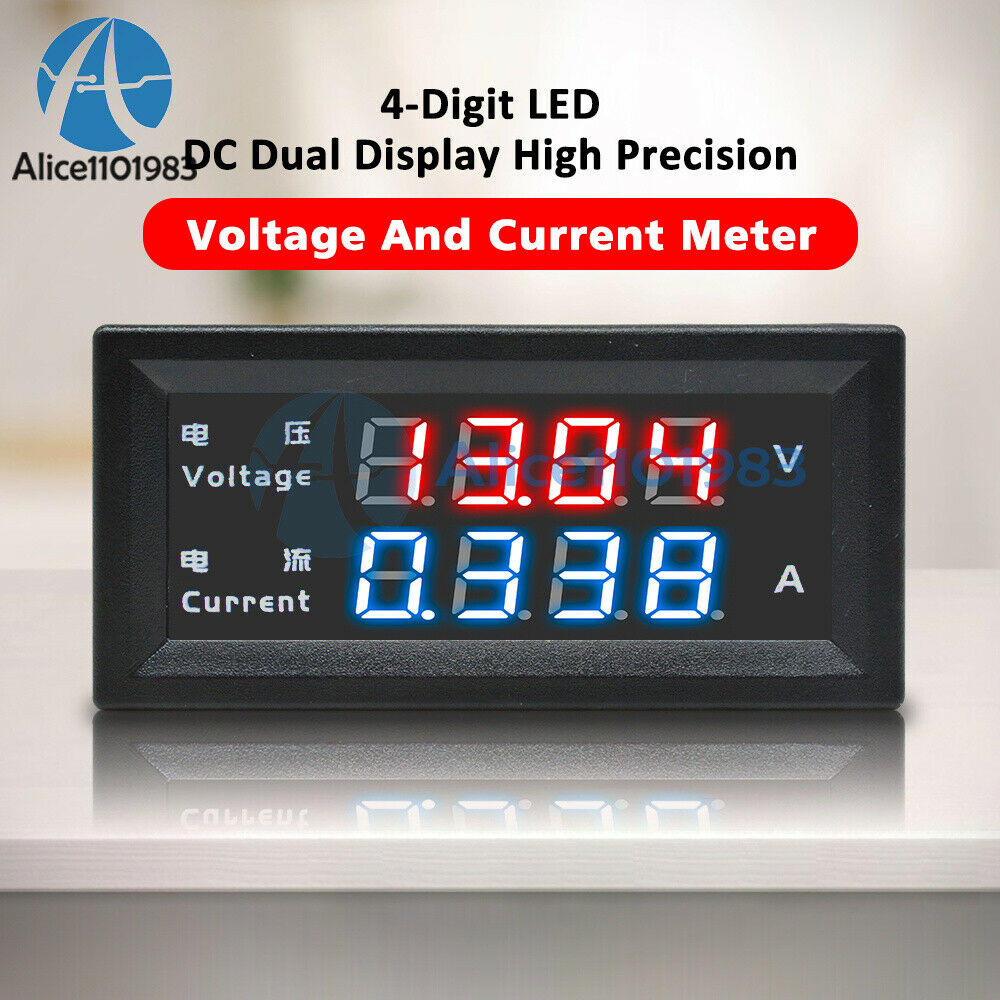 0.28" DC0-200V 10A 4-Digit Voltmeter Ammeter  LED Amp Volt Meter 5-Wire M4430